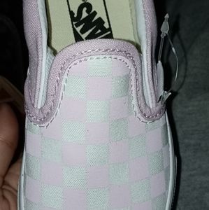 Pink and white vans